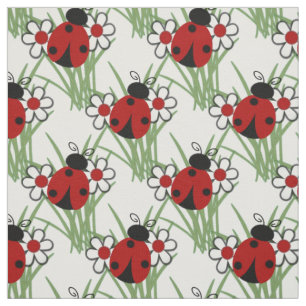 Ladybug and Two Daisies Fabric
