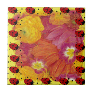 Ladybug Art Ceramic Tile