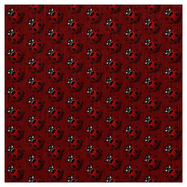 Ladybug Art Fabric Ladybird Fabric Cotton or Poly (Swatch)