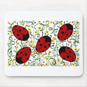 Ladybug Art Mouse Pad