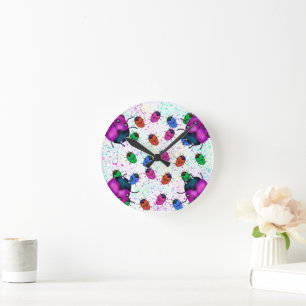 LADYBUG ART ROUND CLOCK