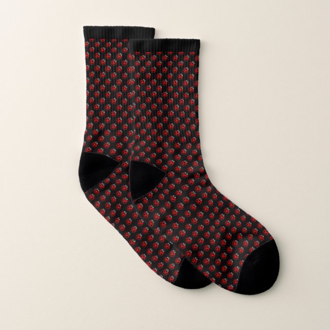 Ladybug Art Socks Cute Ladybird Socks Customise (Pair)