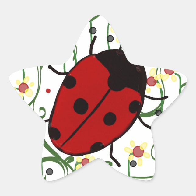Ladybug Art Star Sticker (Front)
