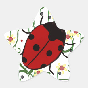 Ladybug Art Star Sticker