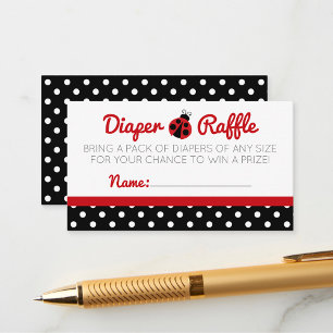 Ladybug Baby Diaper Raffle Insert Cards