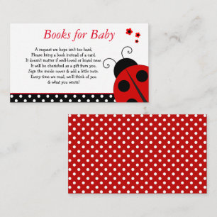 Ladybug Baby Shower Books for Baby Enclosure Card