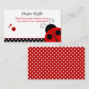 Ladybug Baby Shower Diaper Raffle Enclosure Card