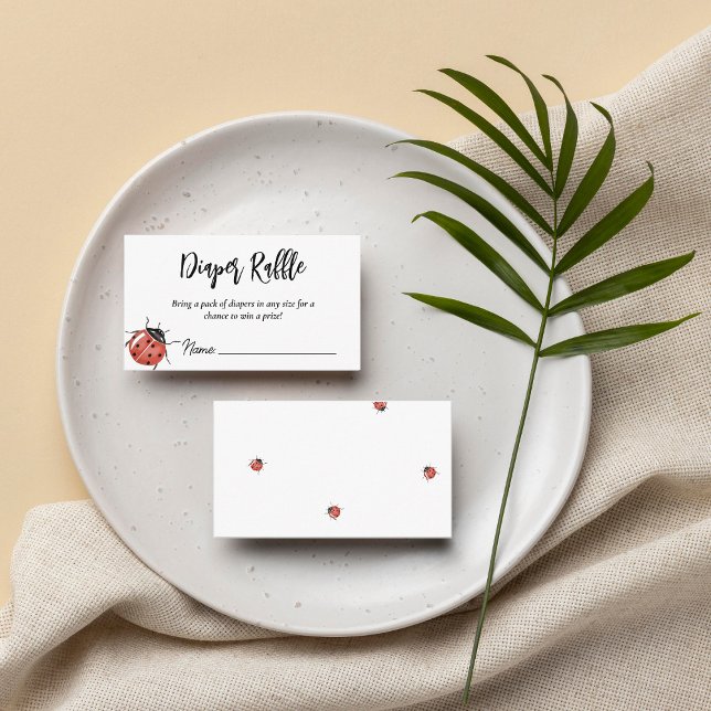 Ladybug Baby Shower Diaper Raffle Enclosure Card (Creator Uploaded)