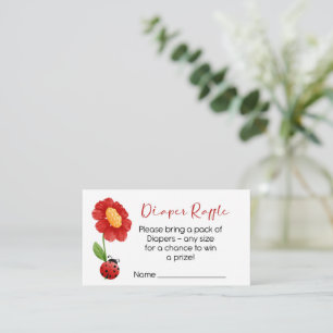 Ladybug baby shower insert card, diaper raffle 
