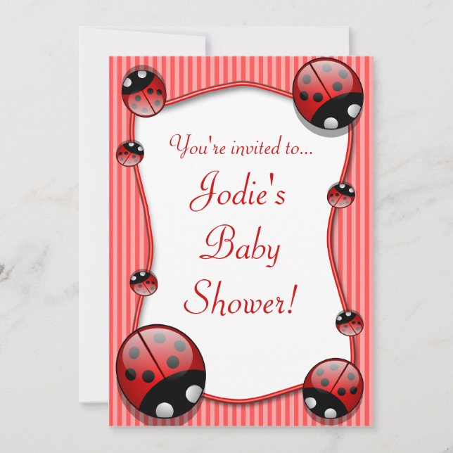Ladybug Baby Shower Invitation (Front)