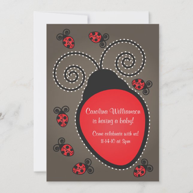 Ladybug Baby Shower Invitation (Front)