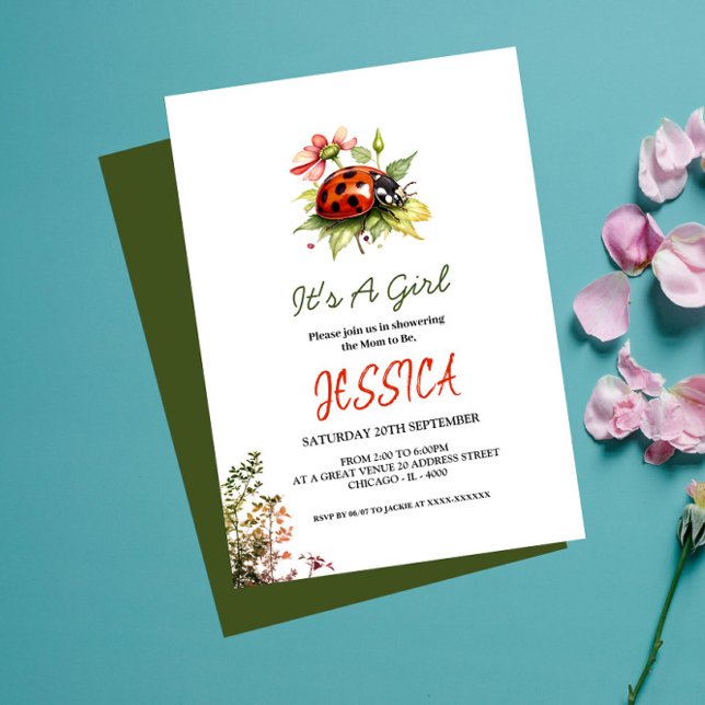 Ladybug Baby Shower Invitations (Creator Uploaded)