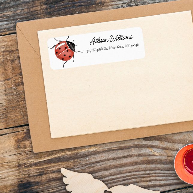 Ladybug Baby Shower  Return Address Label (Creator Uploaded)