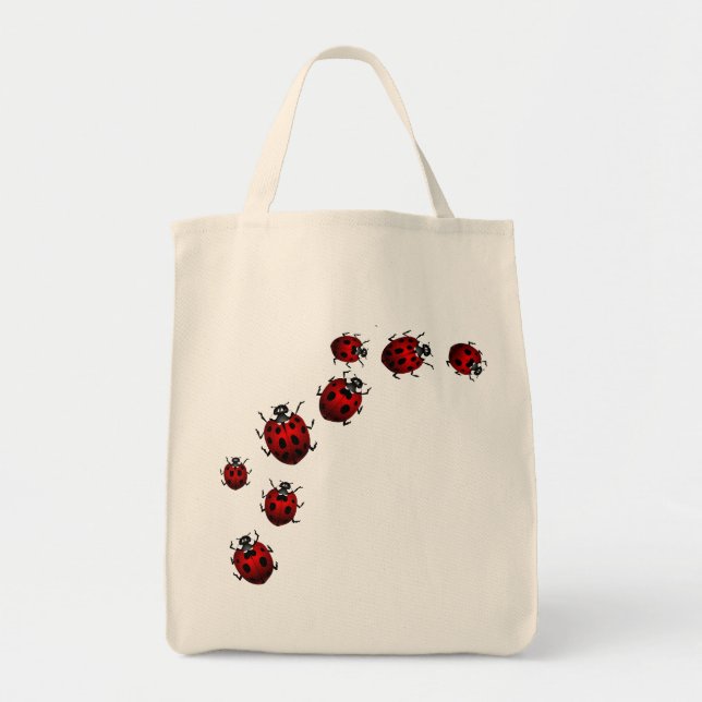 Ladybug Bags Cute Ladybug Ladybird Art Tote Bags (Front)
