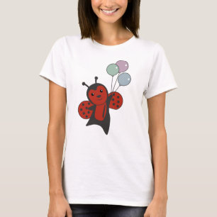 Ladybug Balloons Flies Cute Animals For Kids T-Shirt