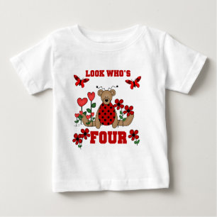 Ladybug Bear 4th Birthday Tshirts and Gifts