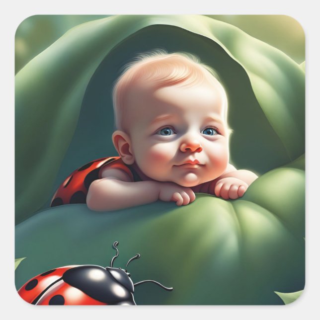 Ladybug Bestie Square Sticker (Front)
