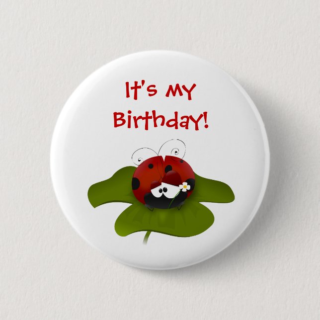 Ladybug Birthday Button (Front)