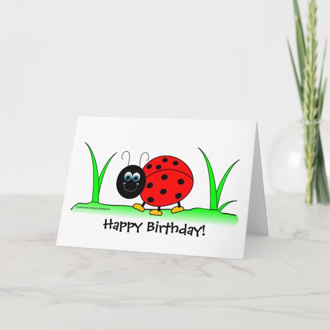 Ladybug Birthday Card (Front)