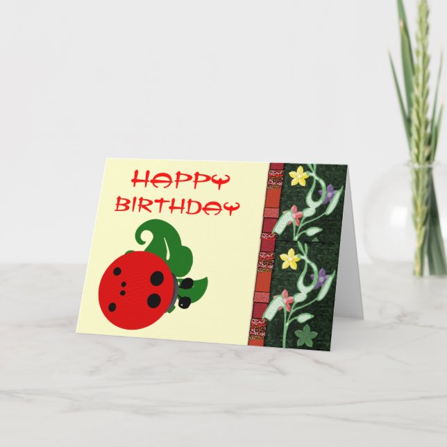 Ladybug Birthday Card (Front)