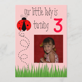 Ladybug birthday invitation