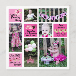 Ladybug Birthday Invitation