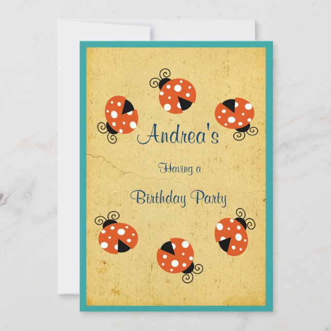 Ladybug Birthday Invitation (Front)