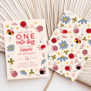 Ladybug Birthday Invitation One Cute Bug Invite