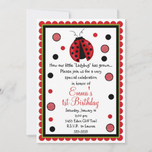 Ladybug Birthday Invitations