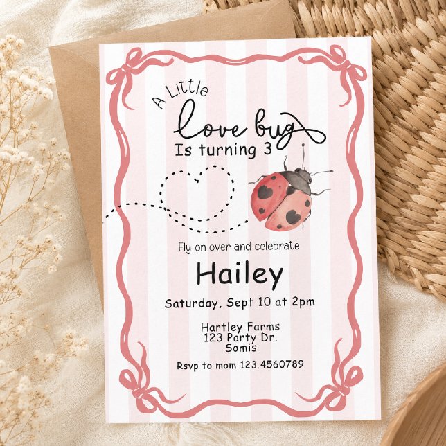 Ladybug Birthday, Love Bug Invitation (Creator Uploaded)