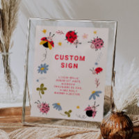 Ladybug Birthday Party Custom Sign