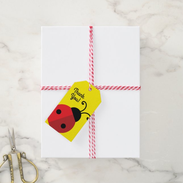 Ladybug Birthday Party Gift Tags (With Twine)