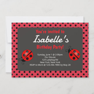 Ladybug Birthday Party Invitation
