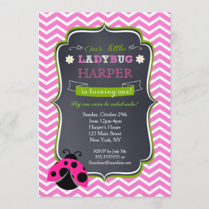 Ladybug Birthday Party Invitations