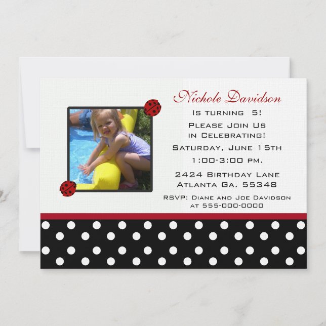 Ladybug: Birthday Party Invitations (Front)