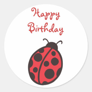 Ladybug  Birthday Sticker