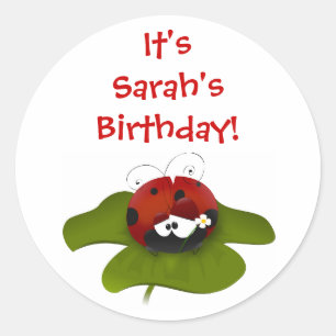 Ladybug Birthday Stickers