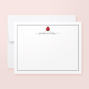 Ladybug Black Border Personalised Card