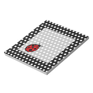 Ladybug Black Polka Dot Notepad