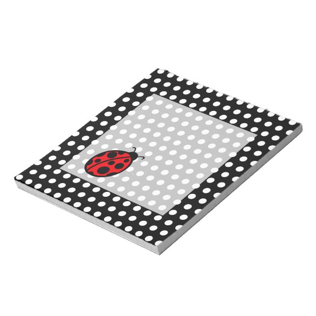 Ladybug Black Polka Dot Notepad (Rotated)