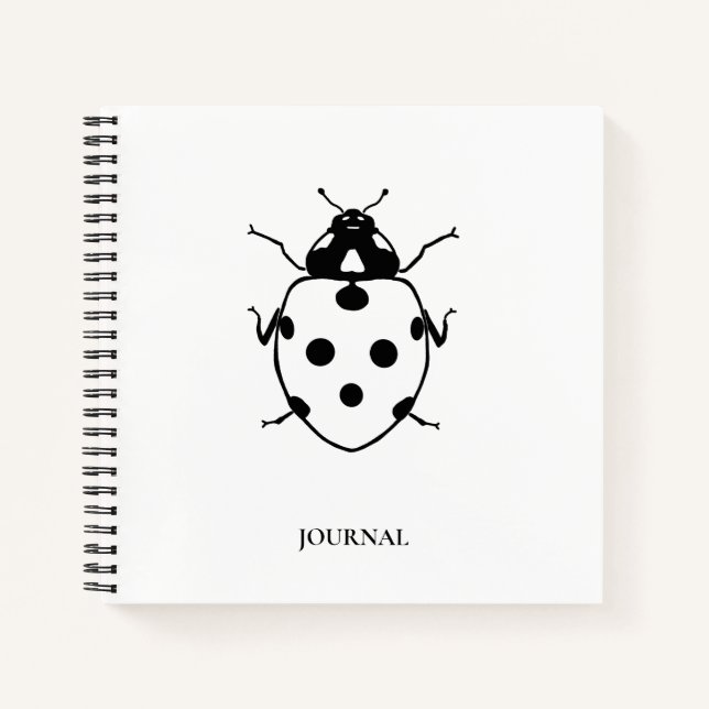 Ladybug Black + White Journal 8.5" X 8'5" (Front)