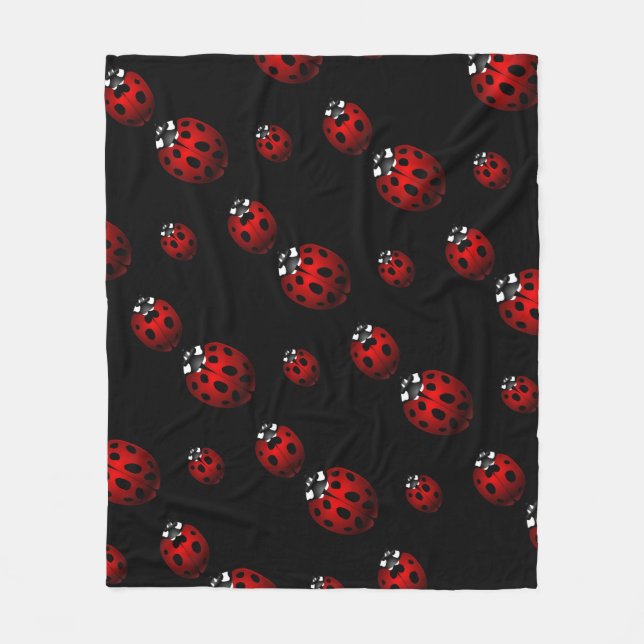 Ladybug Blanket Cute Ladybird Fleece Blanket (Front)