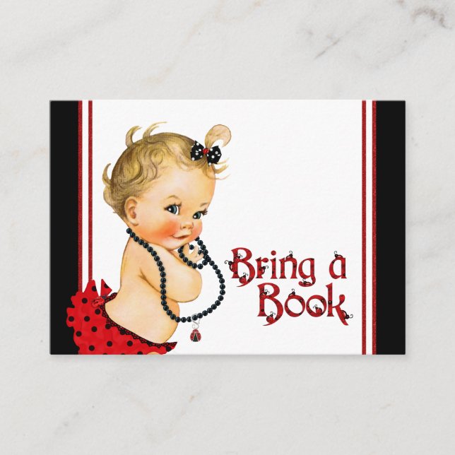 Ladybug Bring a Book Cards Blonde (Front)