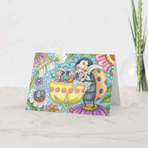 Ladybug Bubblebath LADYBUG FAMILY GREETING CARD