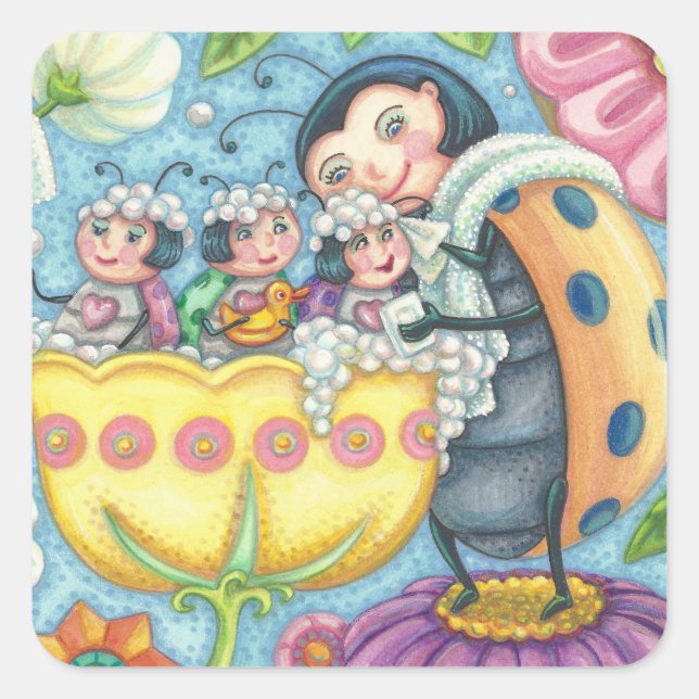 Ladybug Bubblebath LADYBUG FAMILY STICKERS Sheet (Front)