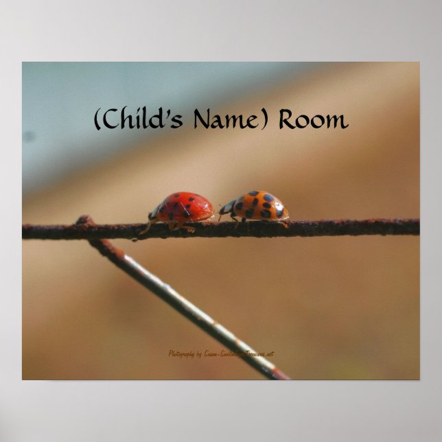 Ladybug Buddies Kids Room Personalised Wall Poster (Front)