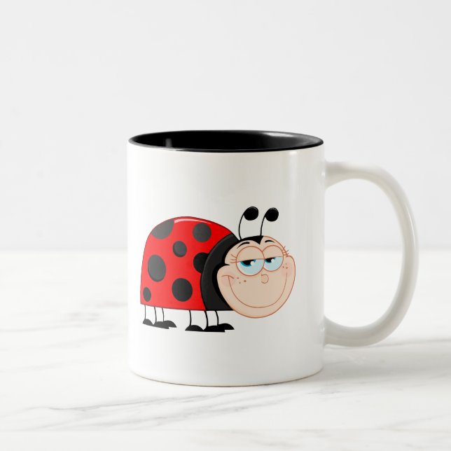 Ladybug Bug  Funny Insect Cute Two-Tone Coffee Mug (Right)