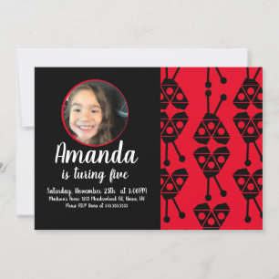 Ladybug Bug Insect Geometrical Birthday Party  Invitation