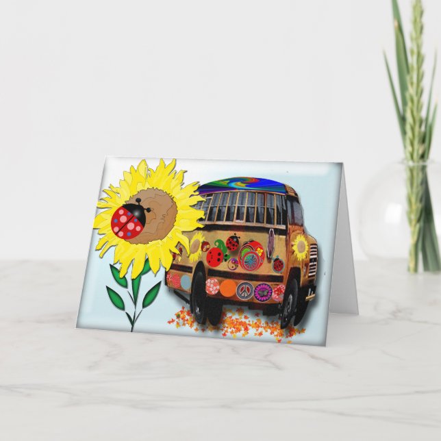 Ladybug Bus Holiday Card (Front)