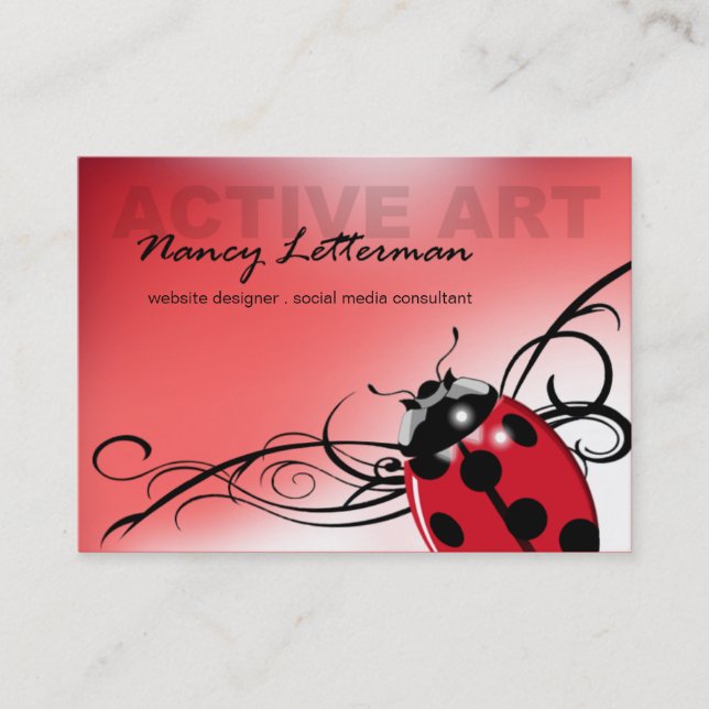 Ladybug Business Card template (red) (Front)